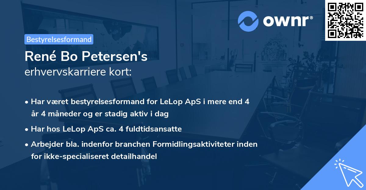 René Bo Petersen's erhvervskarriere kort