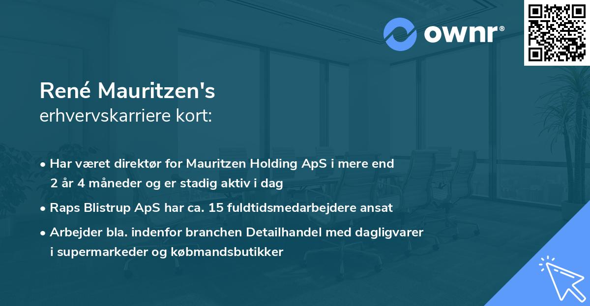 René Mauritzen's erhvervskarriere kort