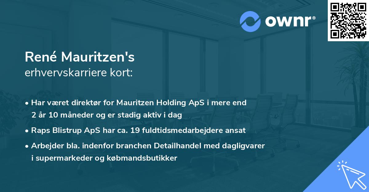 René Mauritzen's erhvervskarriere kort