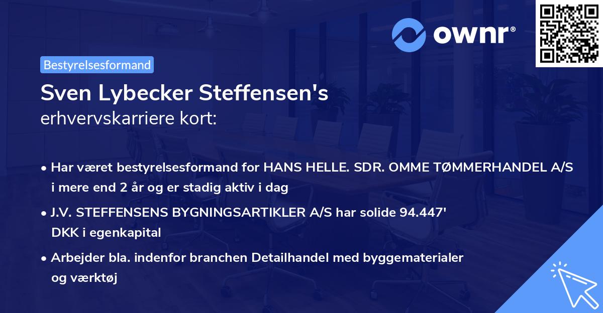 Sven Lybecker Steffensen's erhvervskarriere kort