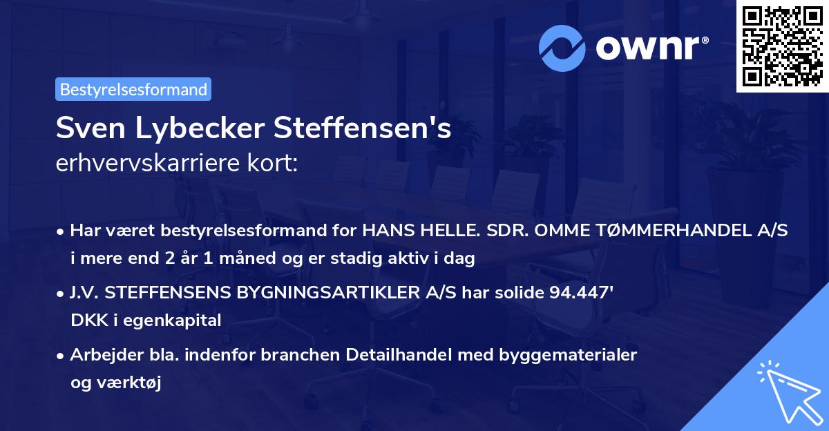 Sven Lybecker Steffensen's erhvervskarriere kort