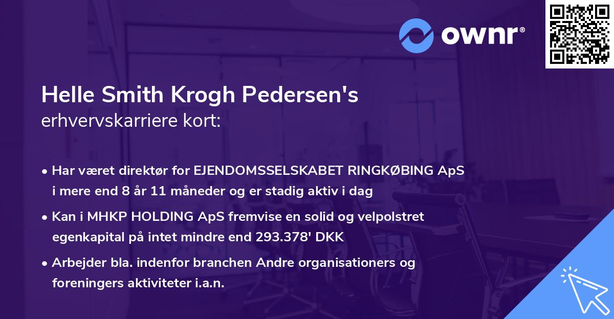Helle Smith Krogh Pedersen's erhvervskarriere kort