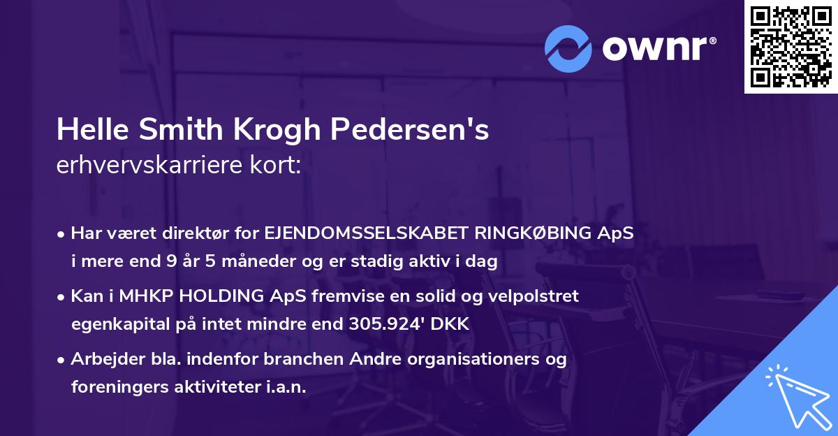 Helle Smith Krogh Pedersen's erhvervskarriere kort