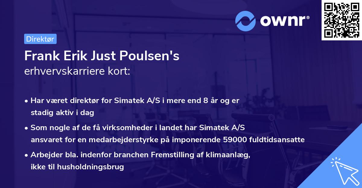 Frank Erik Just Poulsen's erhvervskarriere kort