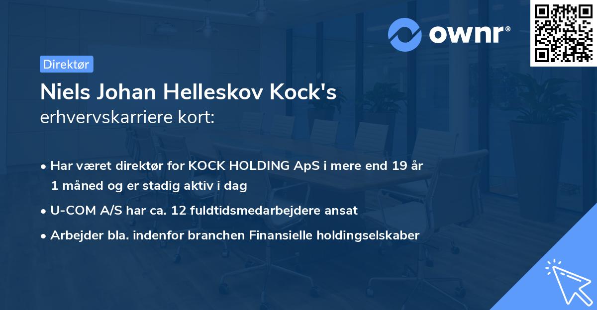Niels Johan Helleskov Kock's erhvervskarriere kort