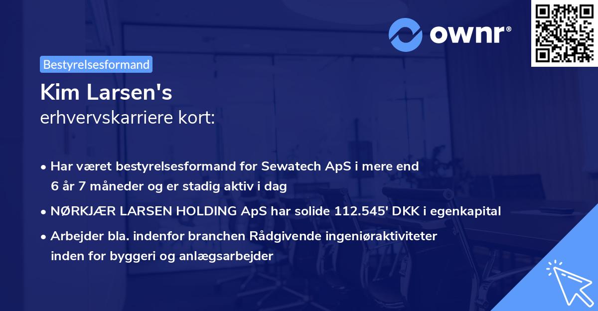 Kim Larsen's erhvervskarriere kort