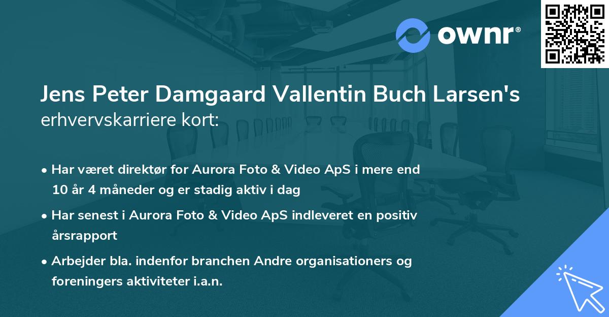 Jens Peter Damgaard Vallentin Buch Larsen's erhvervskarriere kort