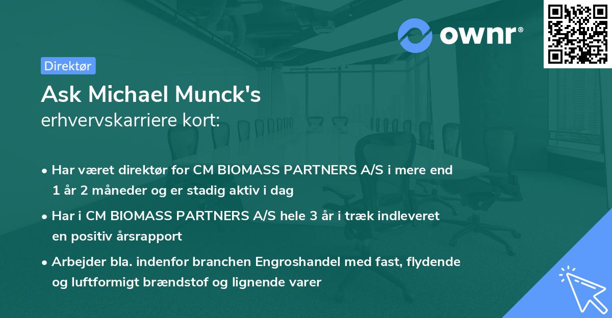 Ask Michael Munck's erhvervskarriere kort