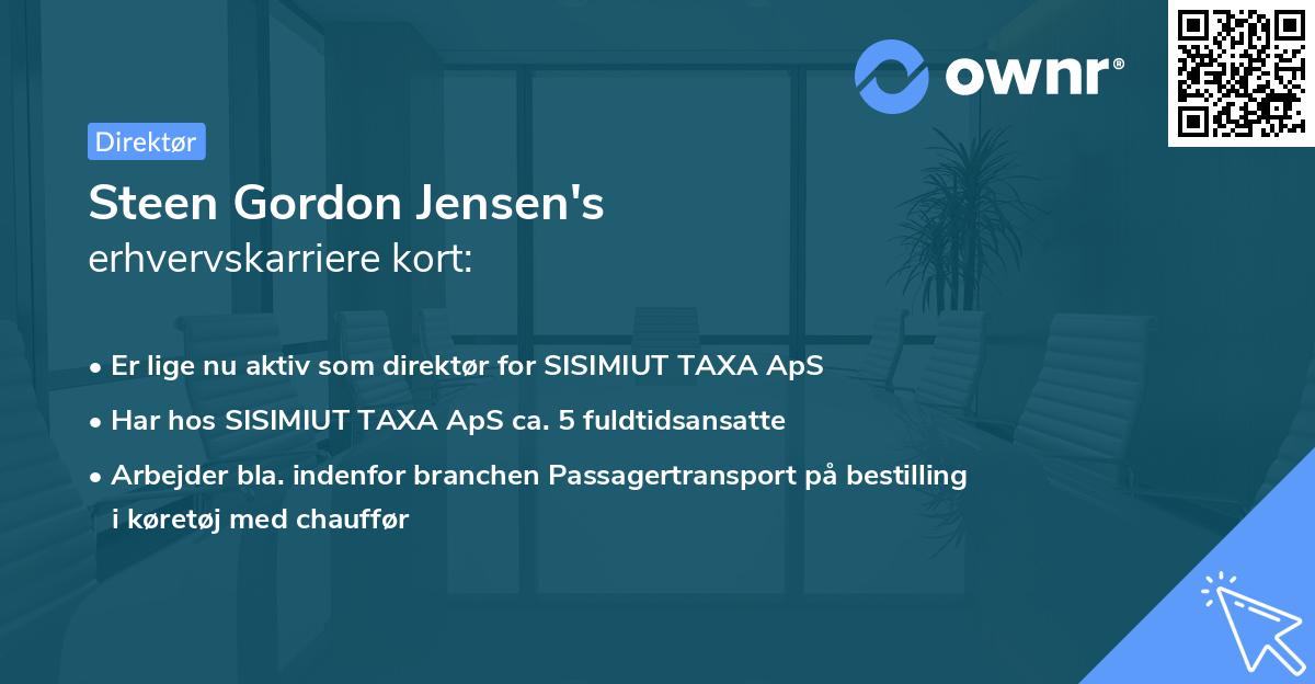 Steen Gordon Jensen's erhvervskarriere kort