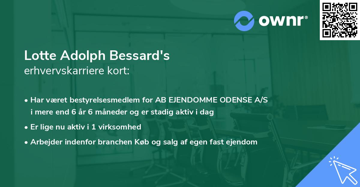 Lotte Adolph Bessard's erhvervskarriere kort