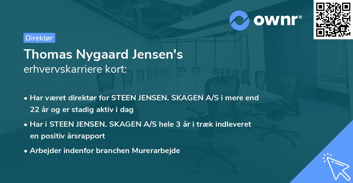Thomas Nygaard Jensen's erhvervskarriere kort