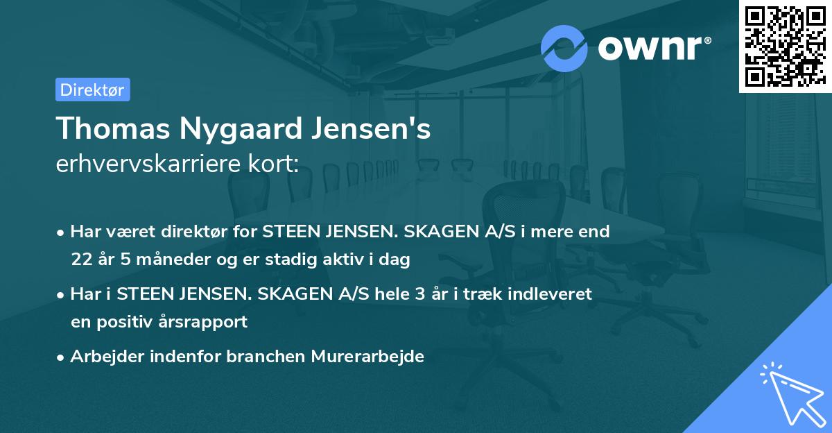 Thomas Nygaard Jensen's erhvervskarriere kort