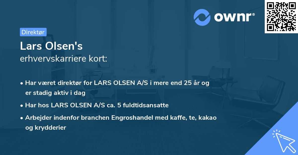 Lars Olsen's erhvervskarriere kort