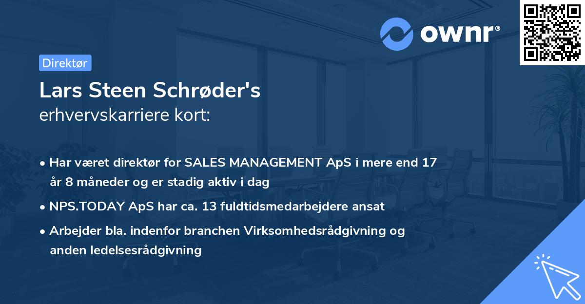 Lars Steen Schrøder's erhvervskarriere kort