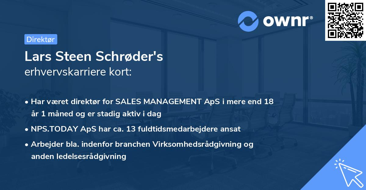 Lars Steen Schrøder's erhvervskarriere kort