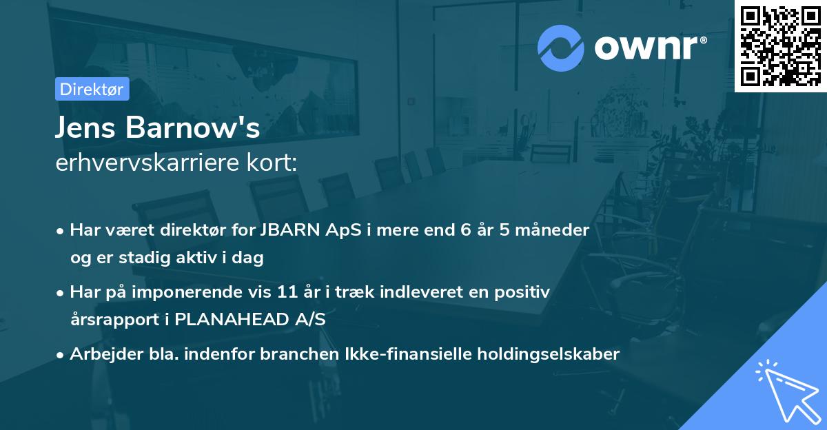Jens Barnow's erhvervskarriere kort