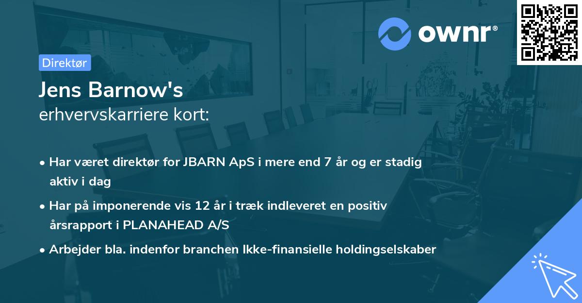 Jens Barnow's erhvervskarriere kort