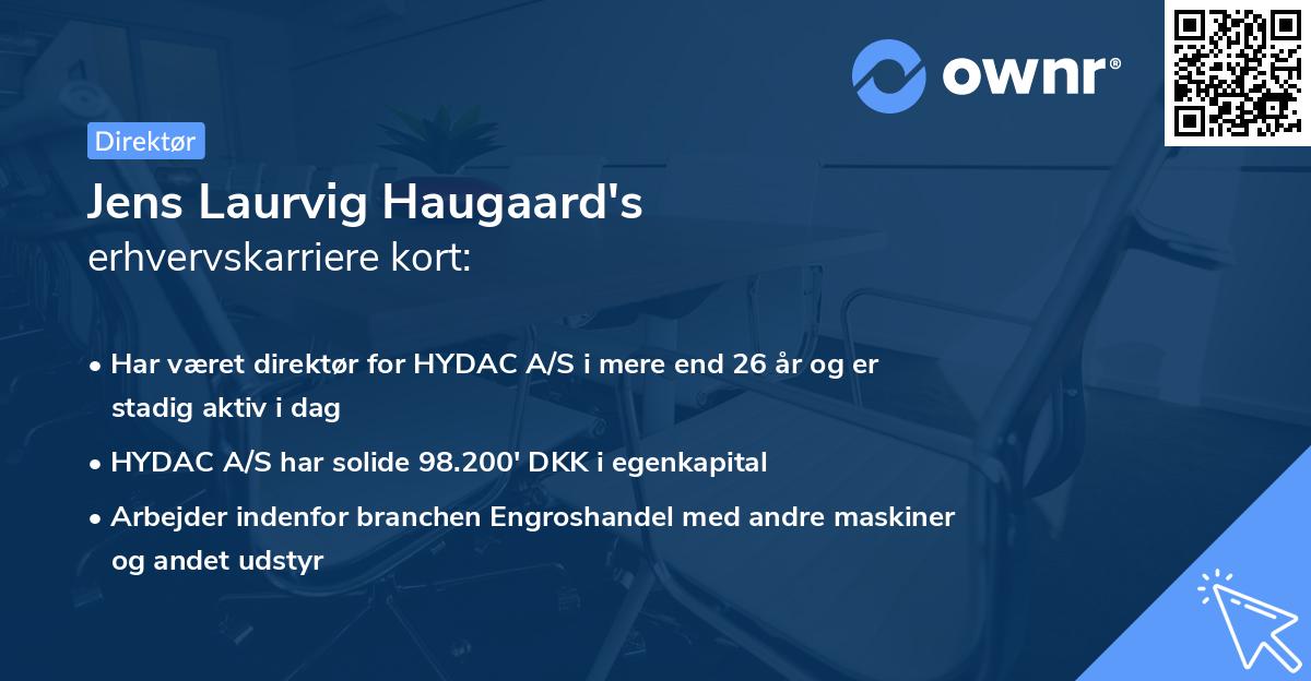 Jens Laurvig Haugaard's erhvervskarriere kort
