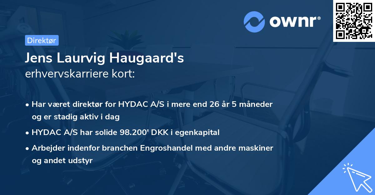Jens Laurvig Haugaard's erhvervskarriere kort