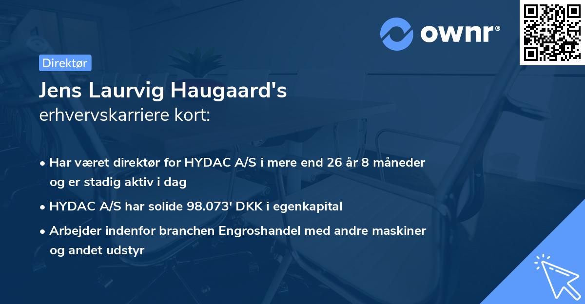 Jens Laurvig Haugaard's erhvervskarriere kort