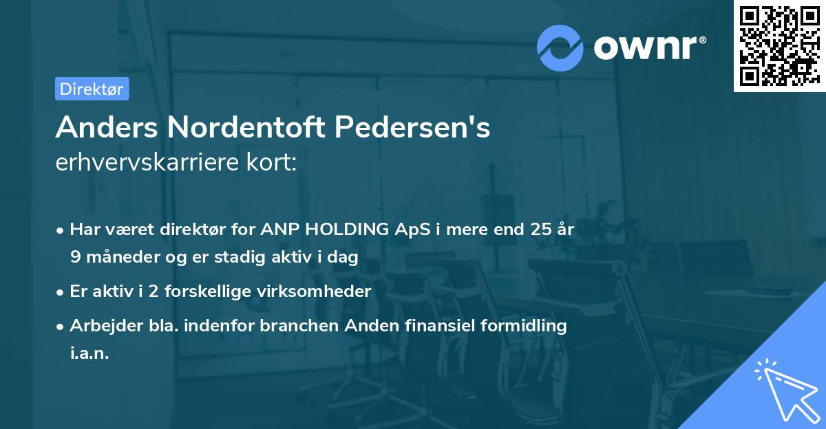 Anders Nordentoft Pedersen's erhvervskarriere kort