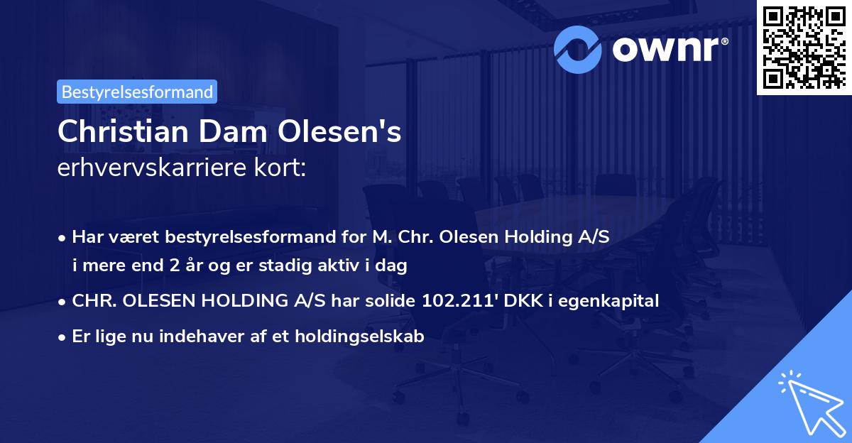 Christian Dam Olesen's erhvervskarriere kort