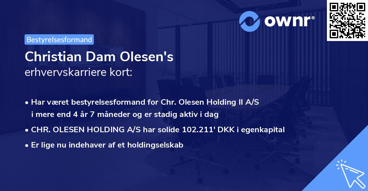 Christian Dam Olesen's erhvervskarriere kort