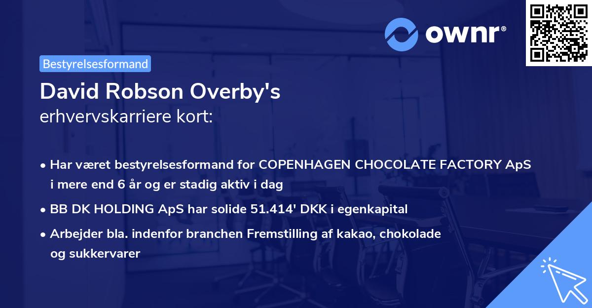 David Robson Overby's erhvervskarriere kort
