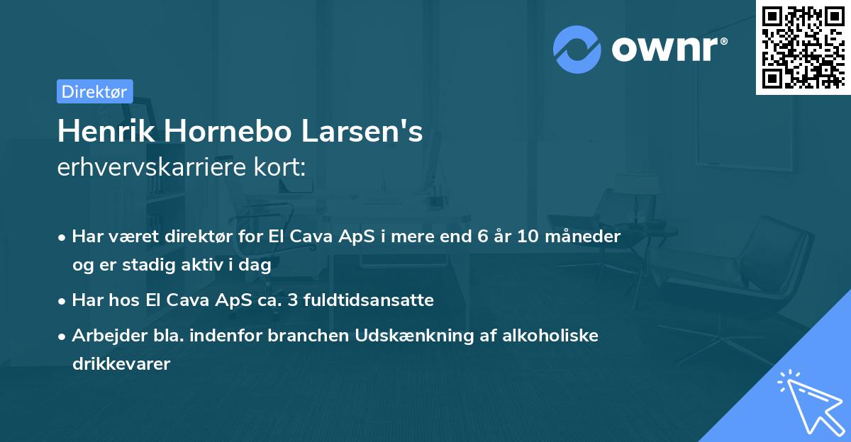 Henrik Hornebo Larsen's erhvervskarriere kort