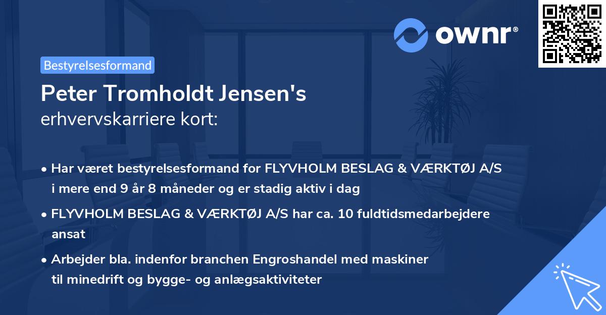 Peter Tromholdt Jensen's erhvervskarriere kort