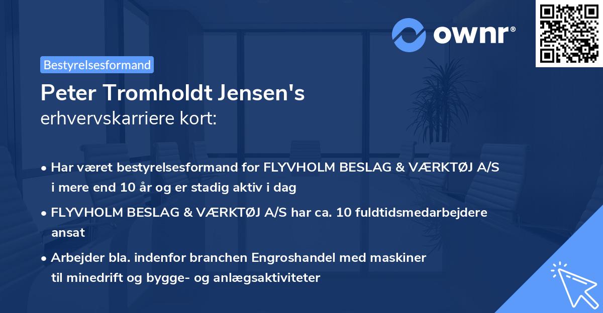 Peter Tromholdt Jensen's erhvervskarriere kort