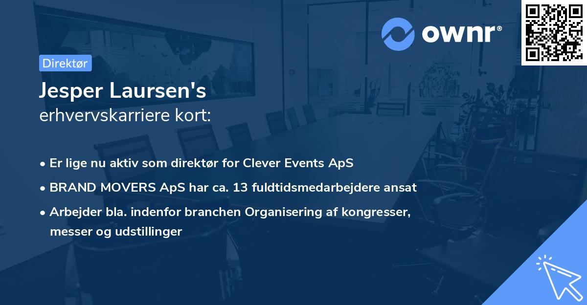 Jesper Laursen's erhvervskarriere kort