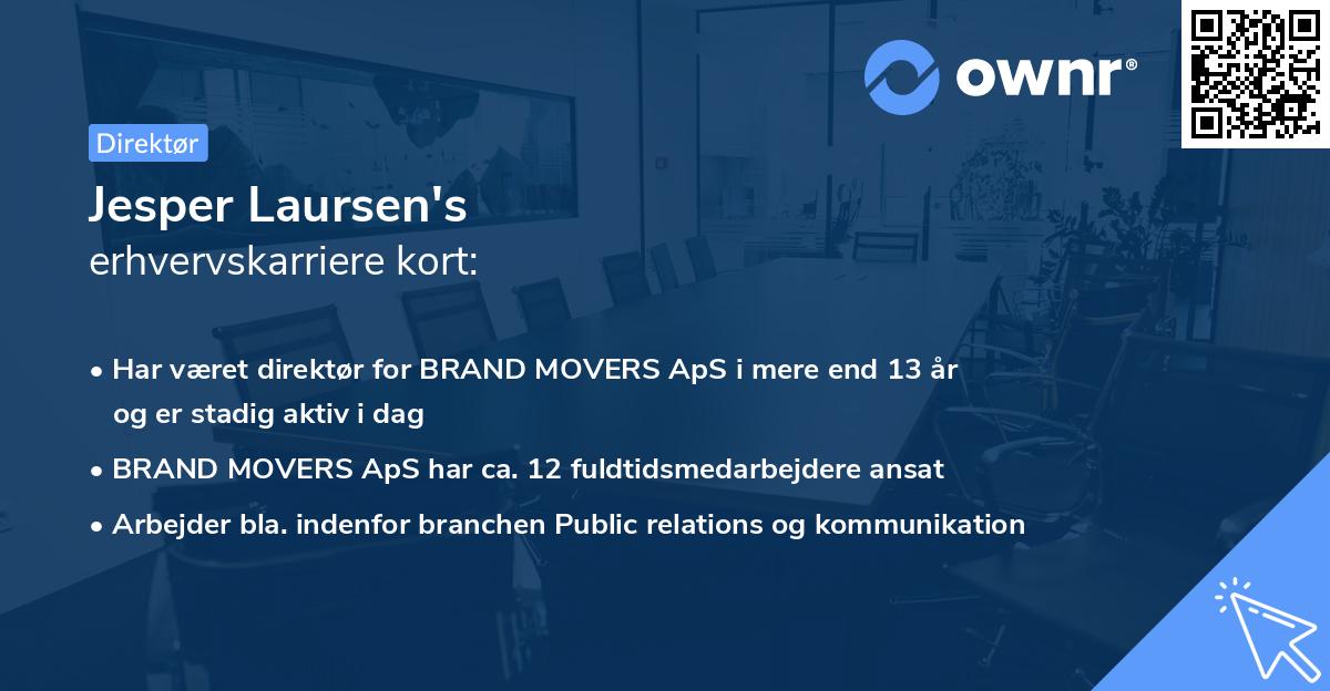Jesper Laursen's erhvervskarriere kort