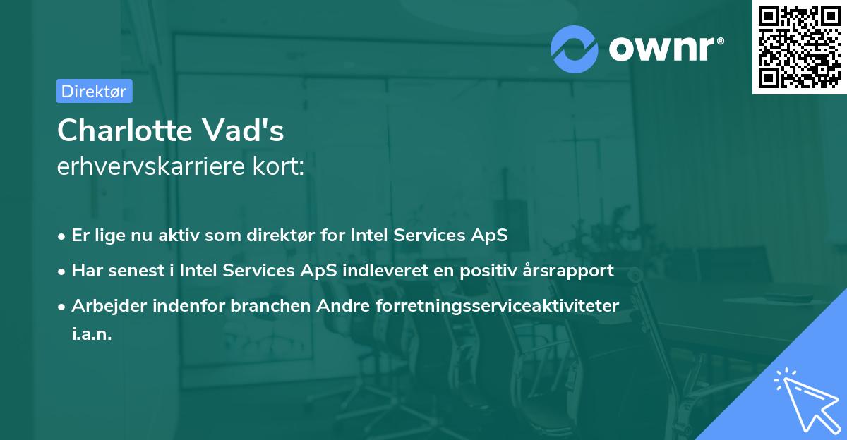 Charlotte Vad's erhvervskarriere kort