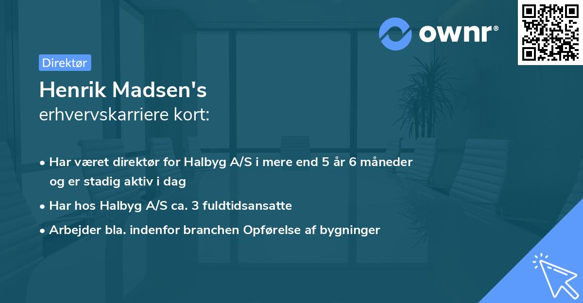 Henrik Madsen's erhvervskarriere kort