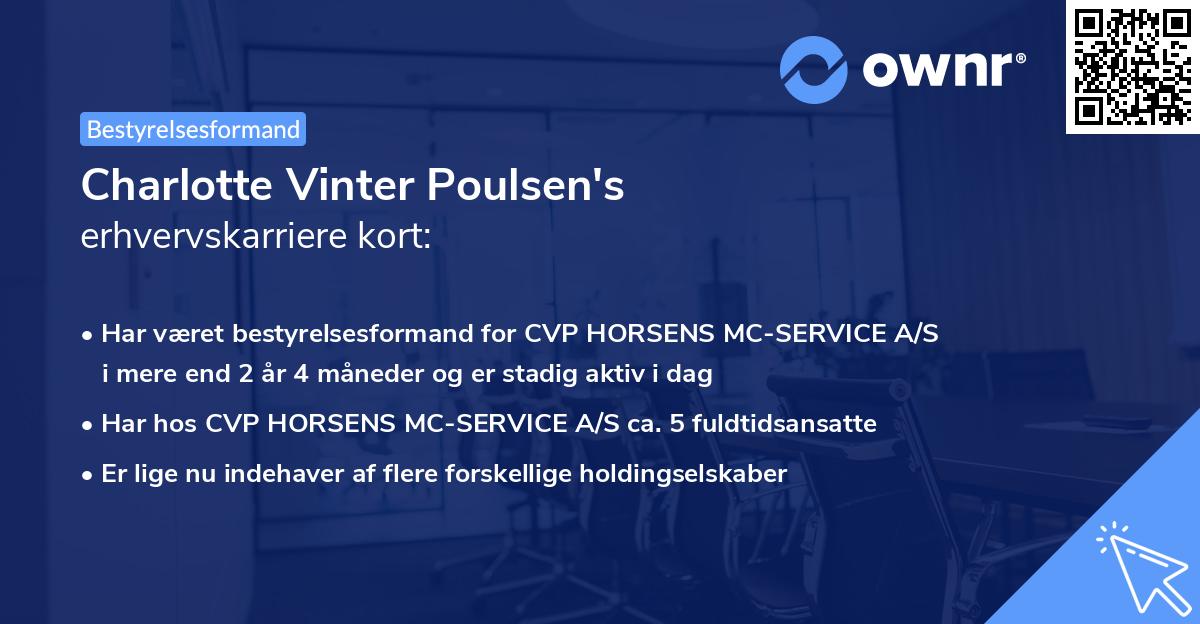 Charlotte Vinter Poulsen's erhvervskarriere kort