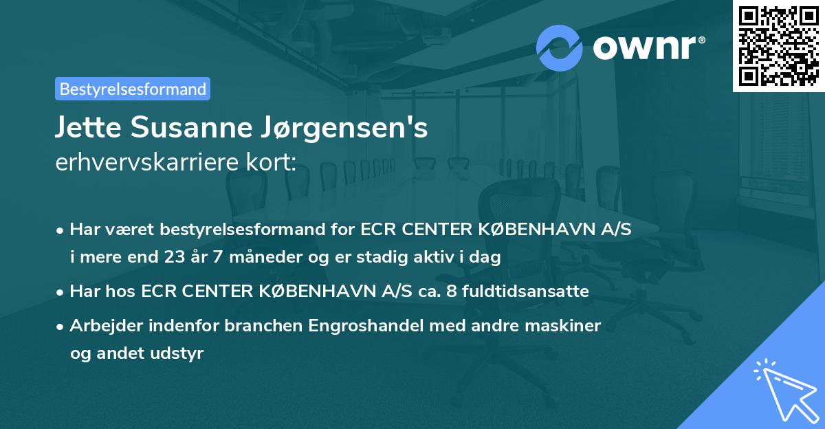 Jette Susanne Jørgensen's erhvervskarriere kort