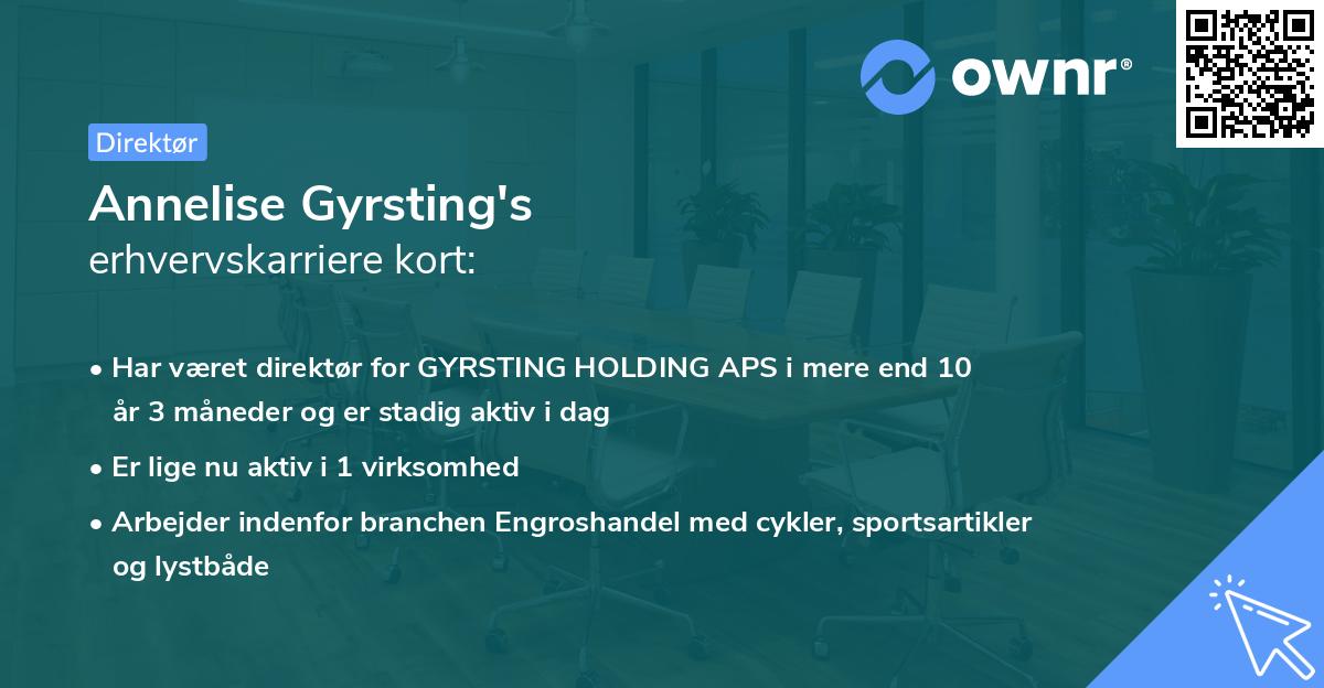 Annelise Gyrsting's erhvervskarriere kort