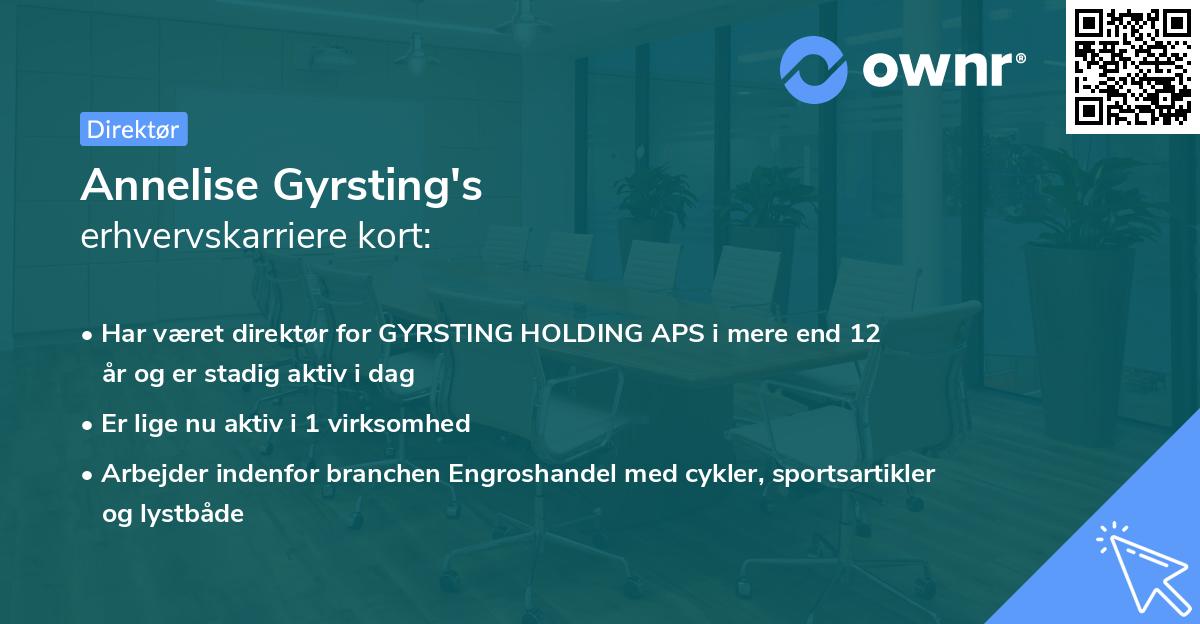 Annelise Gyrsting's erhvervskarriere kort