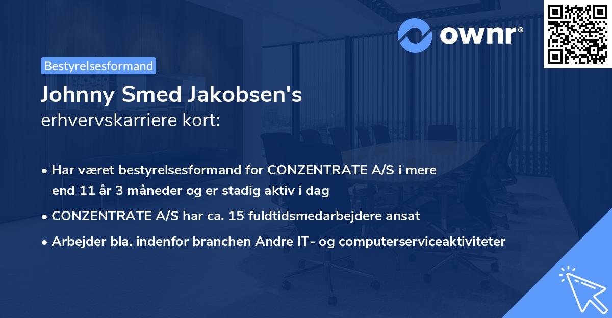 Johnny Smed Jakobsen's erhvervskarriere kort