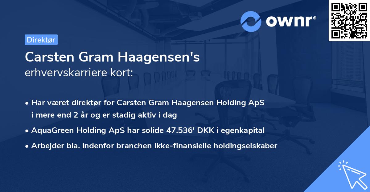 Carsten Gram Haagensen's erhvervskarriere kort