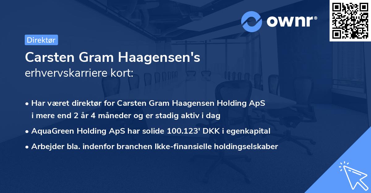 Carsten Gram Haagensen's erhvervskarriere kort