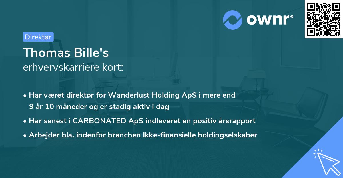 Thomas Bille's erhvervskarriere kort