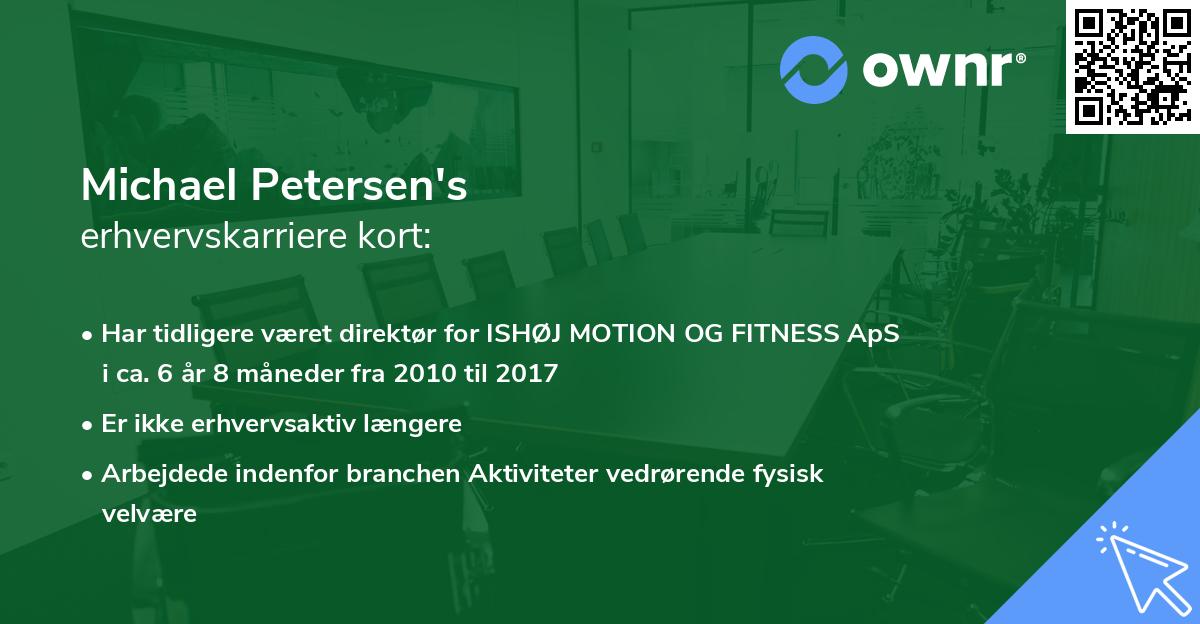 Michael Petersen's erhvervskarriere kort