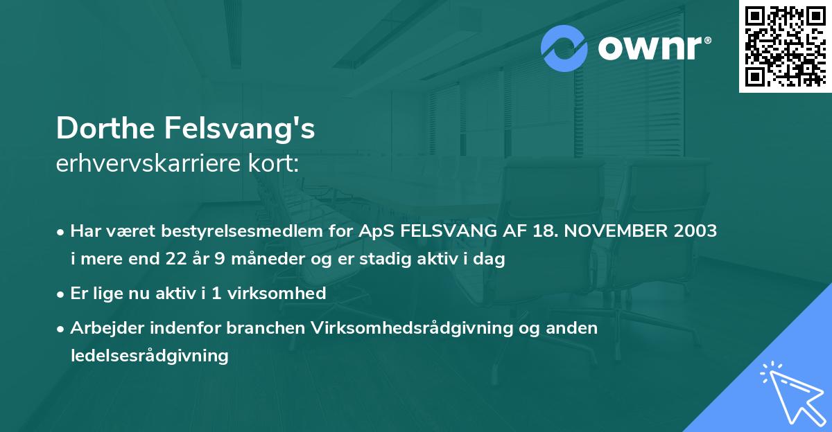 Dorthe Felsvang's erhvervskarriere kort