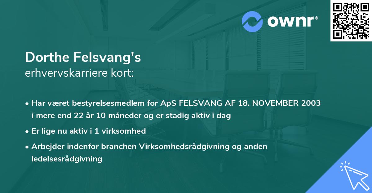 Dorthe Felsvang's erhvervskarriere kort