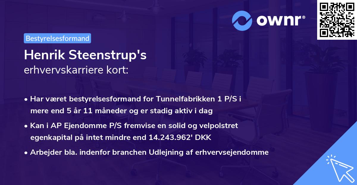 Henrik Steenstrup's erhvervskarriere kort