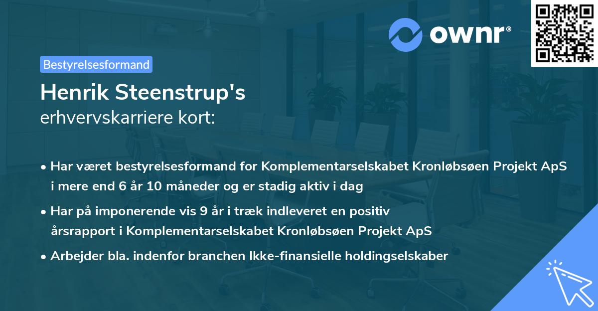 Henrik Steenstrup's erhvervskarriere kort