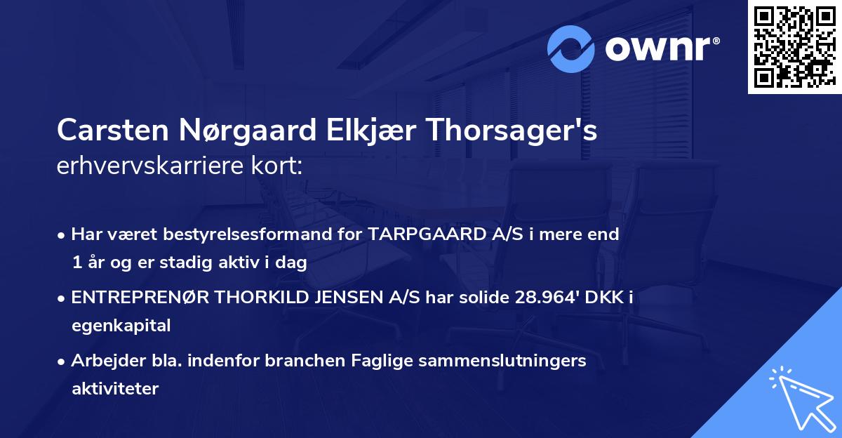 Carsten Nørgaard Elkjær Thorsager's erhvervskarriere kort