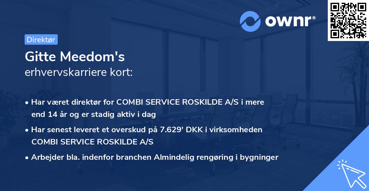 Gitte Meedom's erhvervskarriere kort